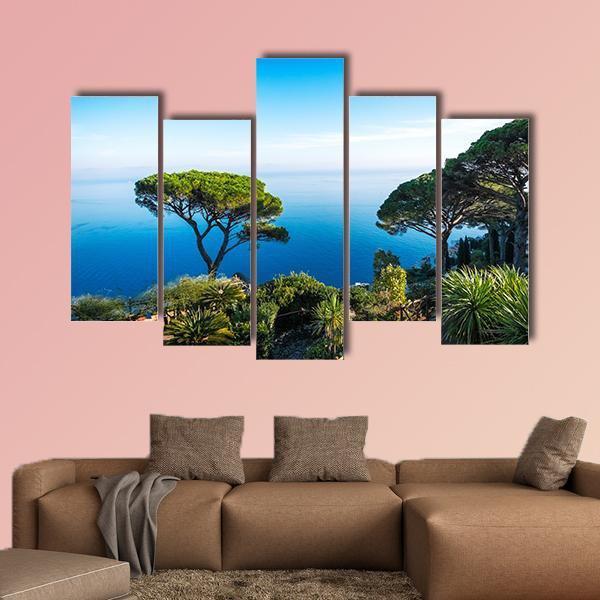 Amalfi Coast In Italy Canvas Wall Art-5 Pop-Gallery Wrap-47" x 32"-Tiaracle