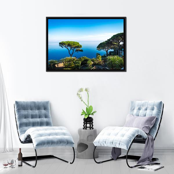 Amalfi Coast In Italy Canvas Wall Art-3 Horizontal-Gallery Wrap-25" x 16"-Tiaracle