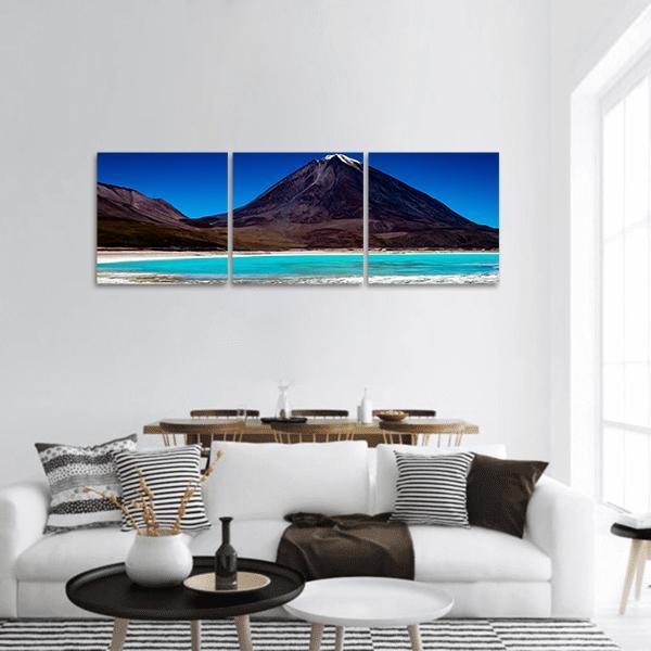 Bolivia Lagoon Panoramic Canvas Wall Art-3 Piece-25" x 08"-Tiaracle