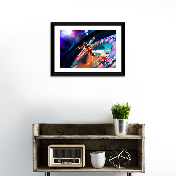 Casino Wheel In Motion Canvas Wall Art-1 Piece-Framed Print-20&quot; x 16&quot;-Tiaracle
