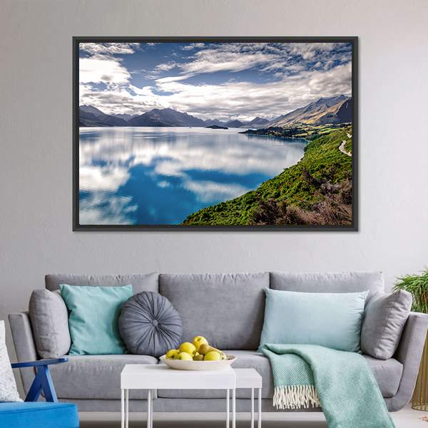 Amazing Lake Wakatipu Canvas Wall Art-3 Horizontal-Gallery Wrap-25" x 16"-Tiaracle