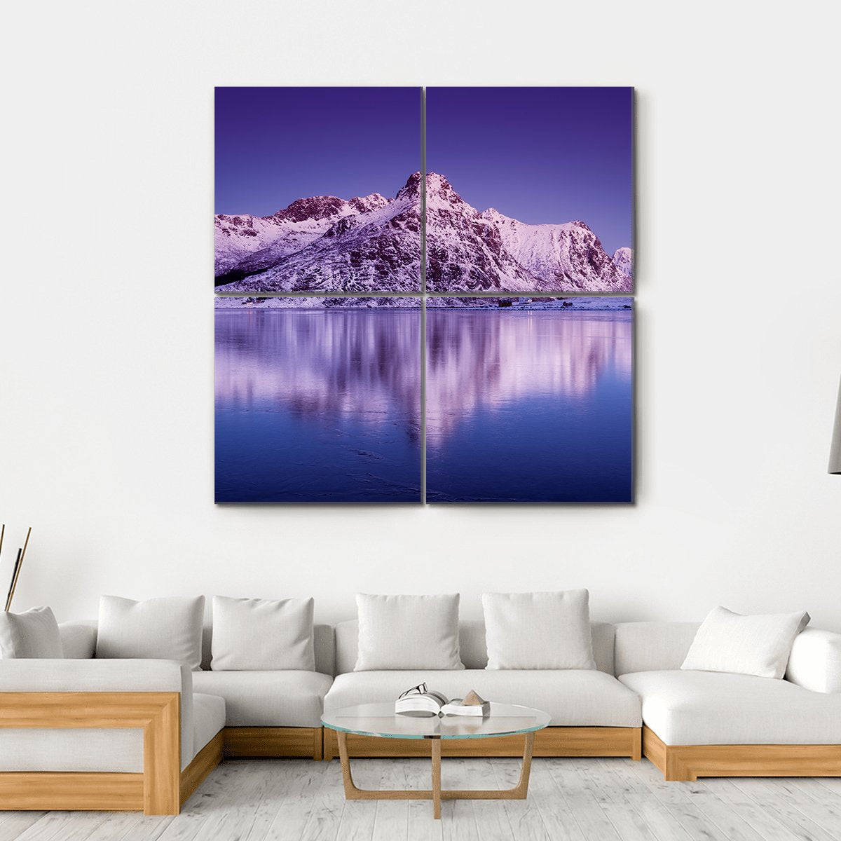 Amazing Mountain Ridge & Lake Canvas Wall Art-4 Square-Gallery Wrap-17" x 17"-Tiaracle