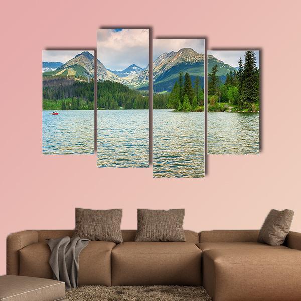Lake In High Tatras Canvas Wall Art-4 Pop-Gallery Wrap-50" x 32"-Tiaracle