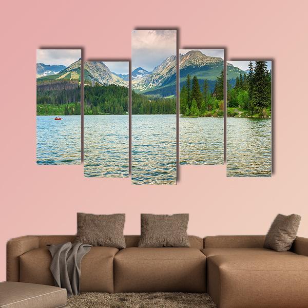 Lake In High Tatras Canvas Wall Art-5 Pop-Gallery Wrap-47" x 32"-Tiaracle