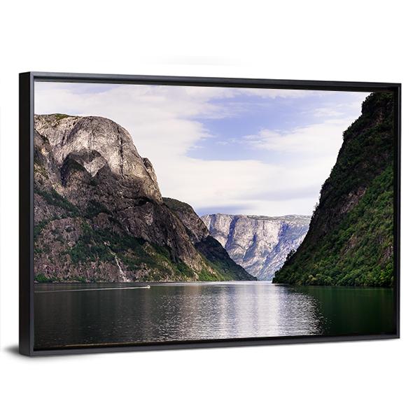 Amazing Norwegian Fjord Canvas Wall Art-3 Horizontal-Gallery Wrap-25" x 16"-Tiaracle