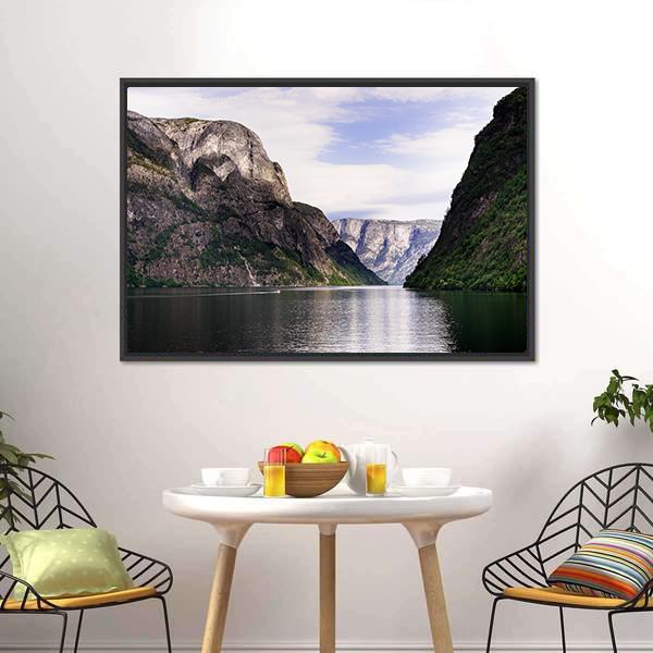 Amazing Norwegian Fjord Canvas Wall Art-3 Horizontal-Gallery Wrap-25" x 16"-Tiaracle