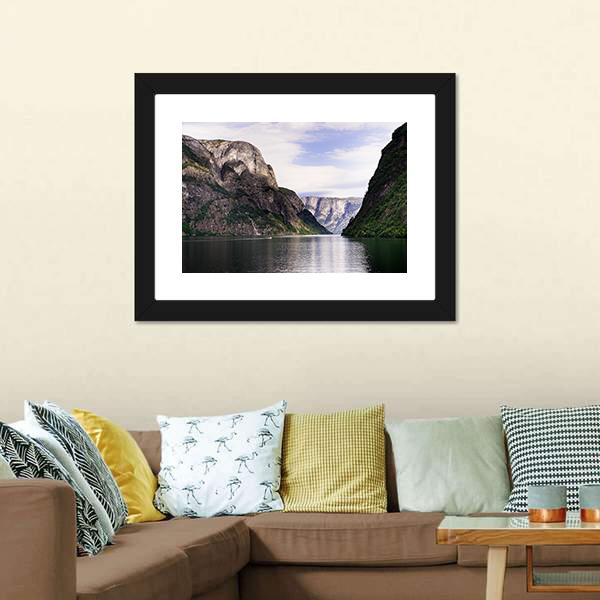 Amazing Norwegian Fjord Canvas Wall Art-3 Horizontal-Gallery Wrap-25" x 16"-Tiaracle