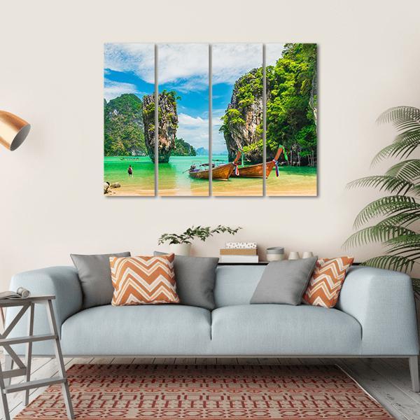 Phuket Island In Thailand Canvas Wall Art-4 Horizontal-Gallery Wrap-34" x 24"-Tiaracle