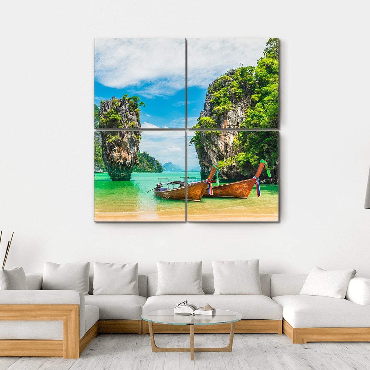 Phuket Island In Thailand Canvas Wall Art-4 Square-Gallery Wrap-17" x 17"-Tiaracle