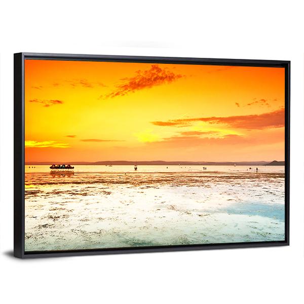 Amazing Sunset On Sea Canvas Wall Art-3 Horizontal-Gallery Wrap-25" x 16"-Tiaracle