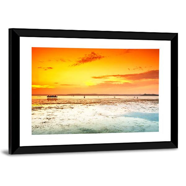 Amazing Sunset On Sea Canvas Wall Art-3 Horizontal-Gallery Wrap-25" x 16"-Tiaracle