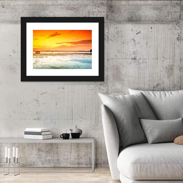 Amazing Sunset On Sea Canvas Wall Art-3 Horizontal-Gallery Wrap-25" x 16"-Tiaracle