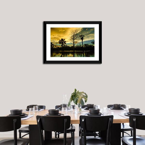 Amazon River At Sunset Vertical Canvas Wall Art-3 Vertical-Gallery Wrap-12" x 25"-Tiaracle