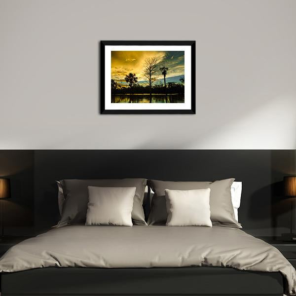Amazon River At Sunset Vertical Canvas Wall Art-3 Vertical-Gallery Wrap-12" x 25"-Tiaracle