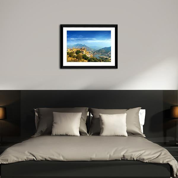 Amber Fort In Rajasthan Canvas Wall Art-3 Horizontal-Gallery Wrap-25" x 16"-Tiaracle