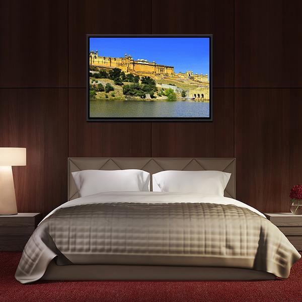 Amber Fort In Rajasthan Panoramic Canvas Wall Art-1 Piece-36" x 12"-Tiaracle
