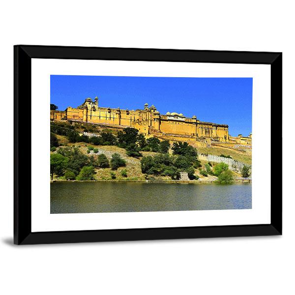 Amber Fort In Rajasthan Panoramic Canvas Wall Art-1 Piece-36" x 12"-Tiaracle