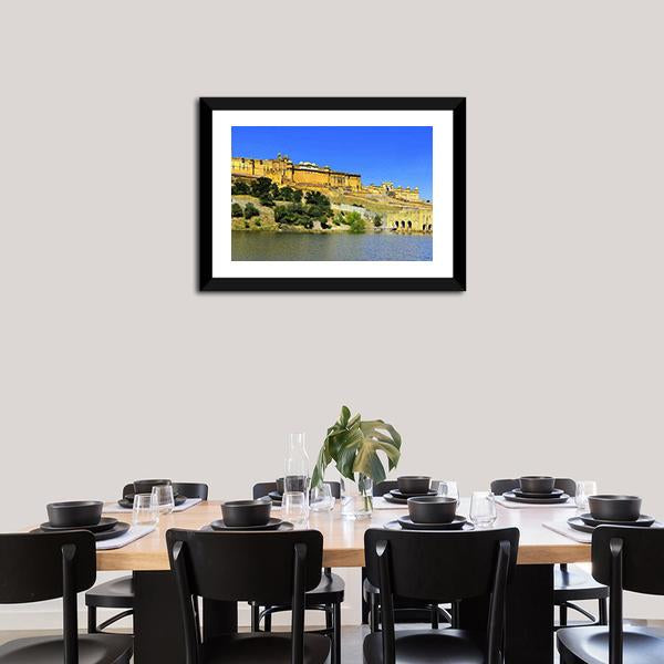 Amber Fort In Rajasthan Panoramic Canvas Wall Art-1 Piece-36" x 12"-Tiaracle