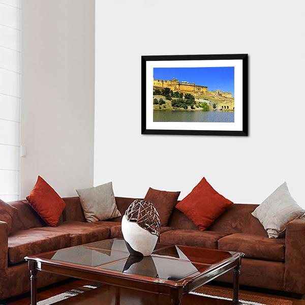 Amber Fort In Rajasthan Panoramic Canvas Wall Art-1 Piece-36" x 12"-Tiaracle