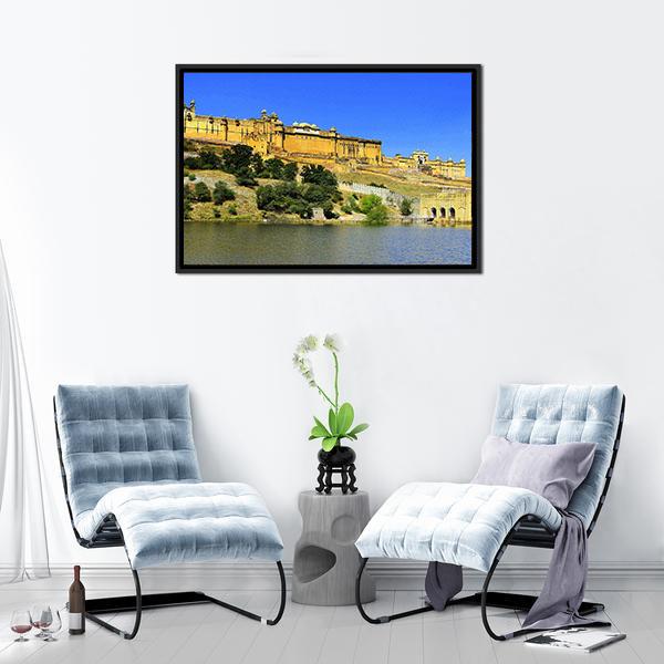 Amber Fort In Rajasthan Panoramic Canvas Wall Art-1 Piece-36" x 12"-Tiaracle