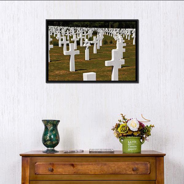 American Army Cemetery Vertical Canvas Wall Art-3 Vertical-Gallery Wrap-12" x 25"-Tiaracle