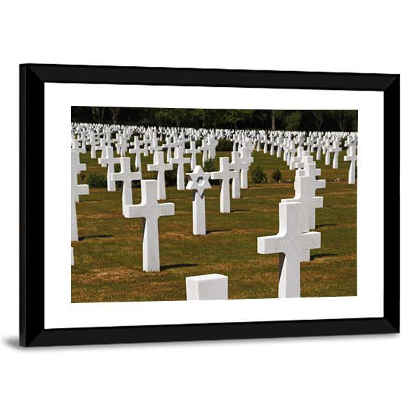 American Army Cemetery Vertical Canvas Wall Art-3 Vertical-Gallery Wrap-12" x 25"-Tiaracle