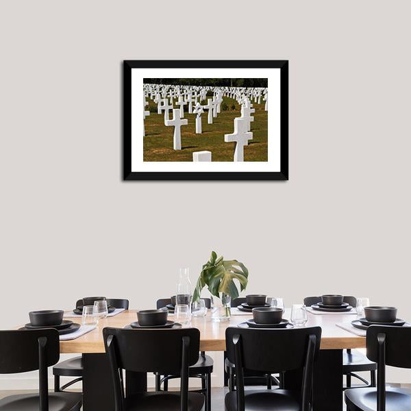 American Army Cemetery Vertical Canvas Wall Art-3 Vertical-Gallery Wrap-12" x 25"-Tiaracle