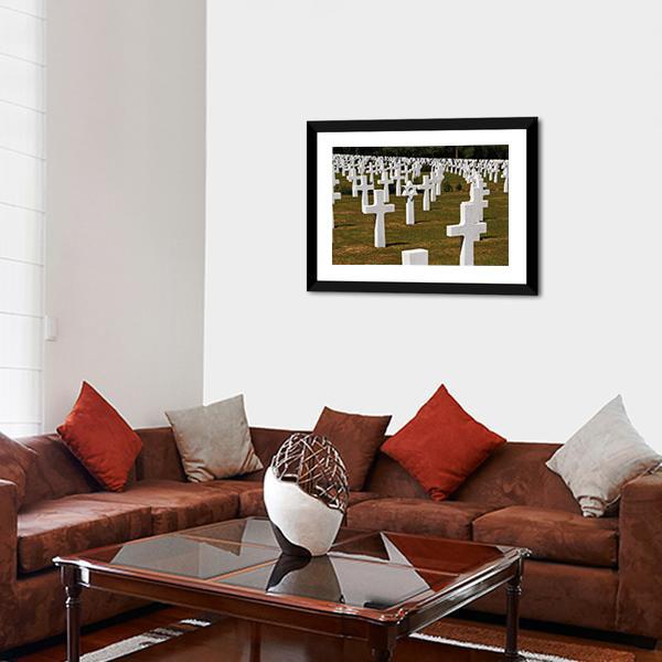 American Army Cemetery Vertical Canvas Wall Art-3 Vertical-Gallery Wrap-12" x 25"-Tiaracle