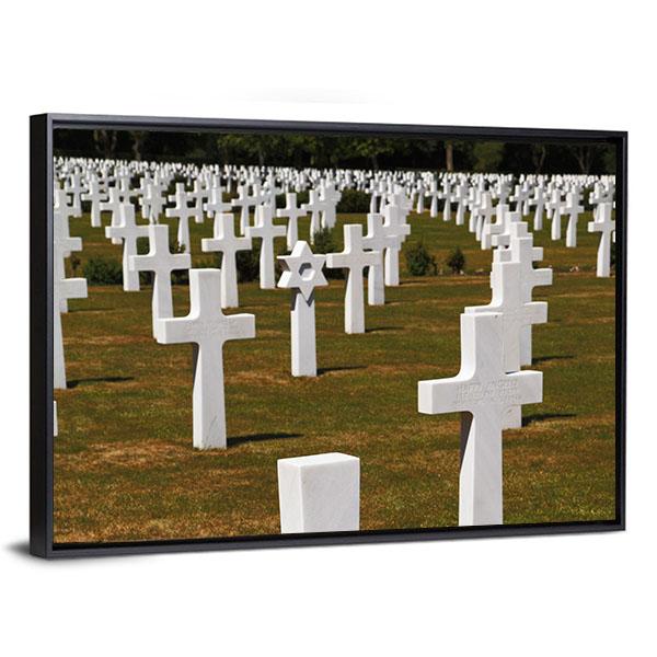 American Army Cemetery Vertical Canvas Wall Art-3 Vertical-Gallery Wrap-12" x 25"-Tiaracle