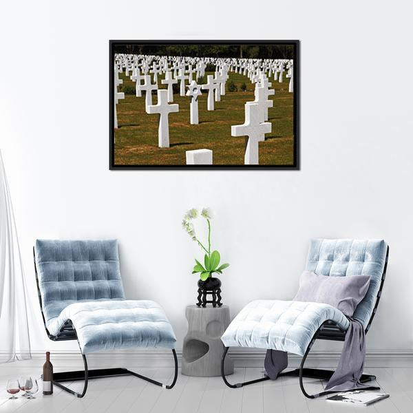 American Army Cemetery Vertical Canvas Wall Art-3 Vertical-Gallery Wrap-12" x 25"-Tiaracle