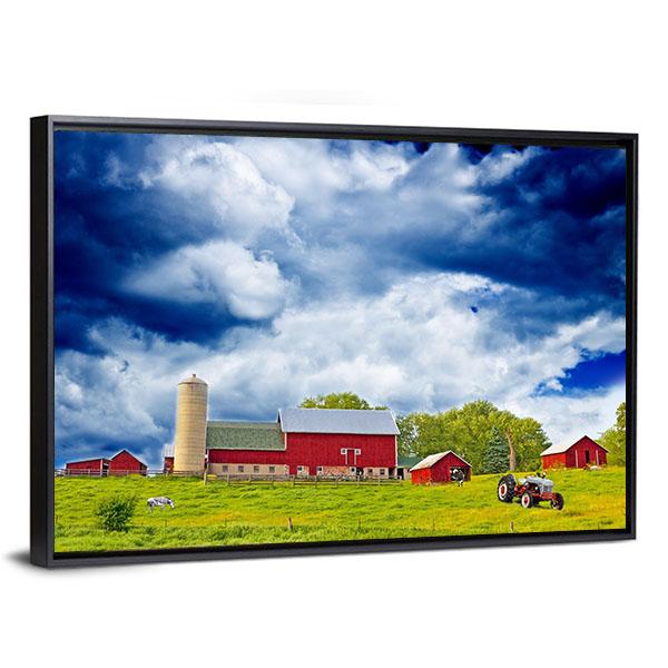 American Country Farm Canvas Wall Art-3 Horizontal-Gallery Wrap-25&quot; x 16&quot;-Tiaracle