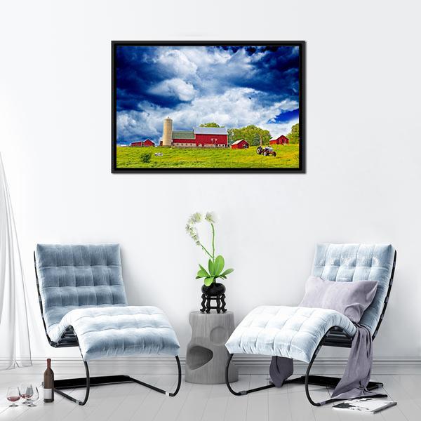 American Country Farm Canvas Wall Art-3 Horizontal-Gallery Wrap-25&quot; x 16&quot;-Tiaracle