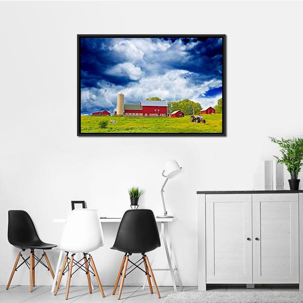 American Country Farm Canvas Wall Art-3 Horizontal-Gallery Wrap-25&quot; x 16&quot;-Tiaracle