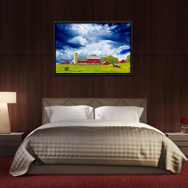American Country Farm Canvas Wall Art-3 Horizontal-Gallery Wrap-25&quot; x 16&quot;-Tiaracle