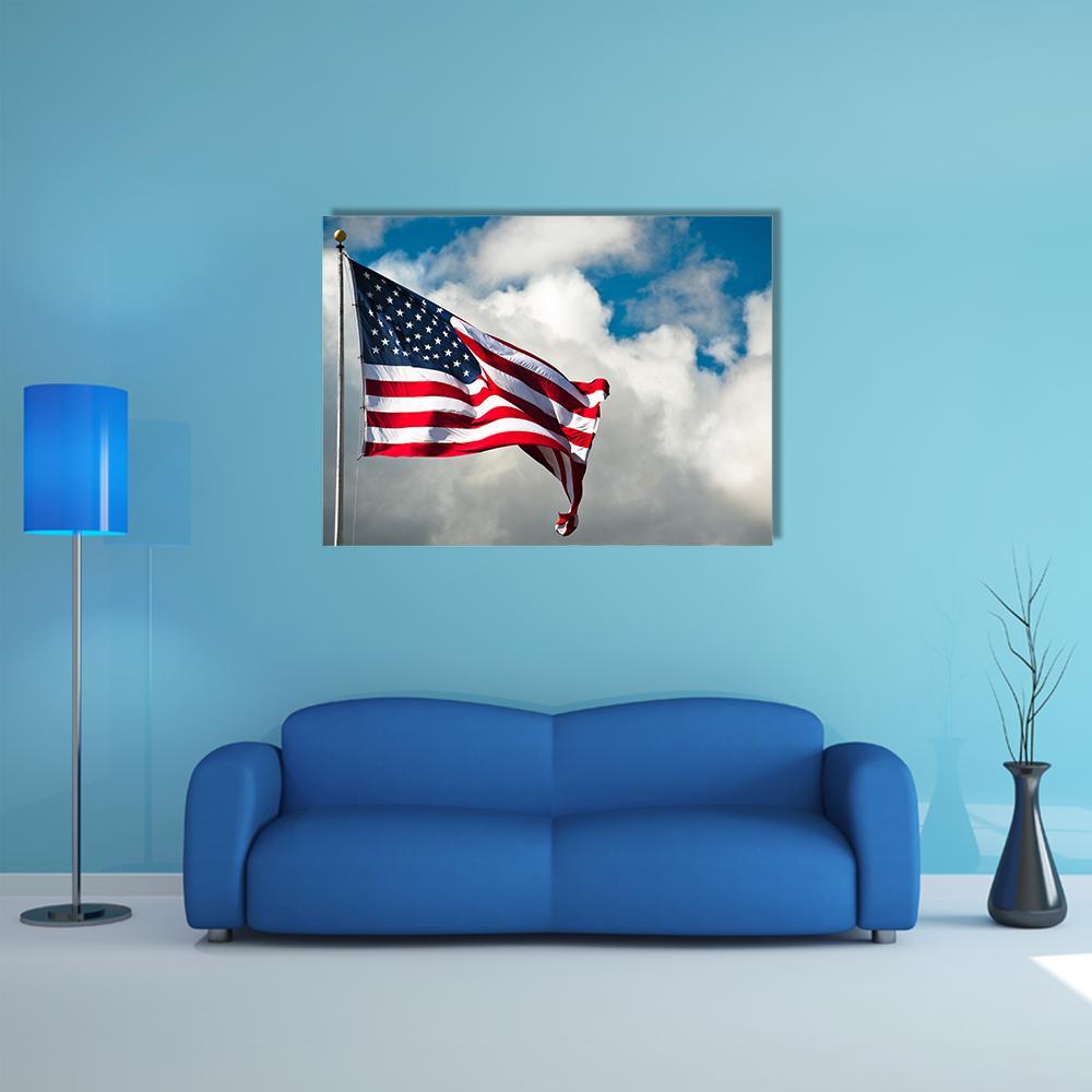 American Flag Canvas Wall Art-1 Piece-Gallery Wrap-36" x 24"-Tiaracle
