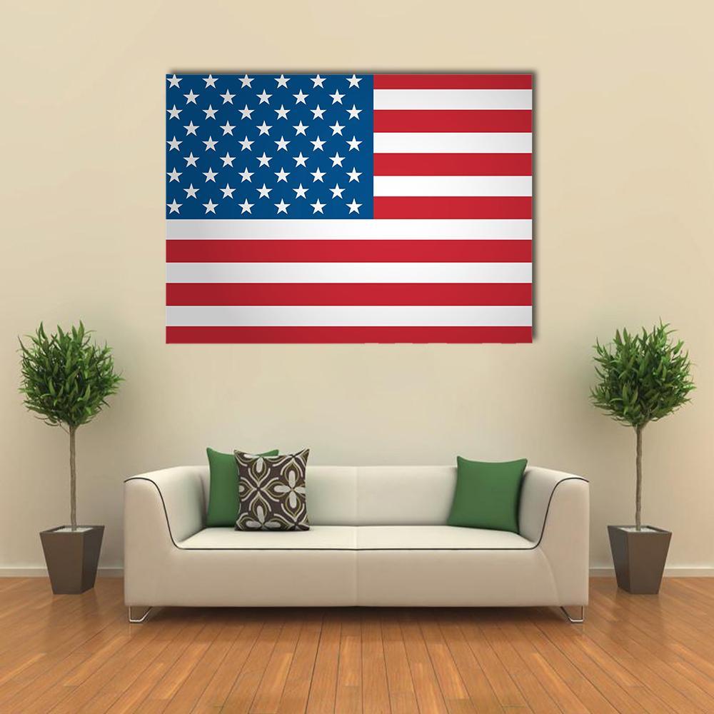 American Flag Canvas Wall Art-1 Piece-Gallery Wrap-36" x 24"-Tiaracle