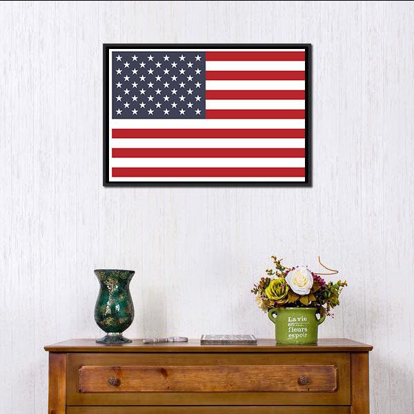 American Flag Canvas Wall Art-1 Piece-Floating Frame-24" x 16"-Tiaracle