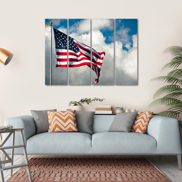 American Flag Canvas Wall Art-4 Horizontal-Gallery Wrap-34" x 24"-Tiaracle