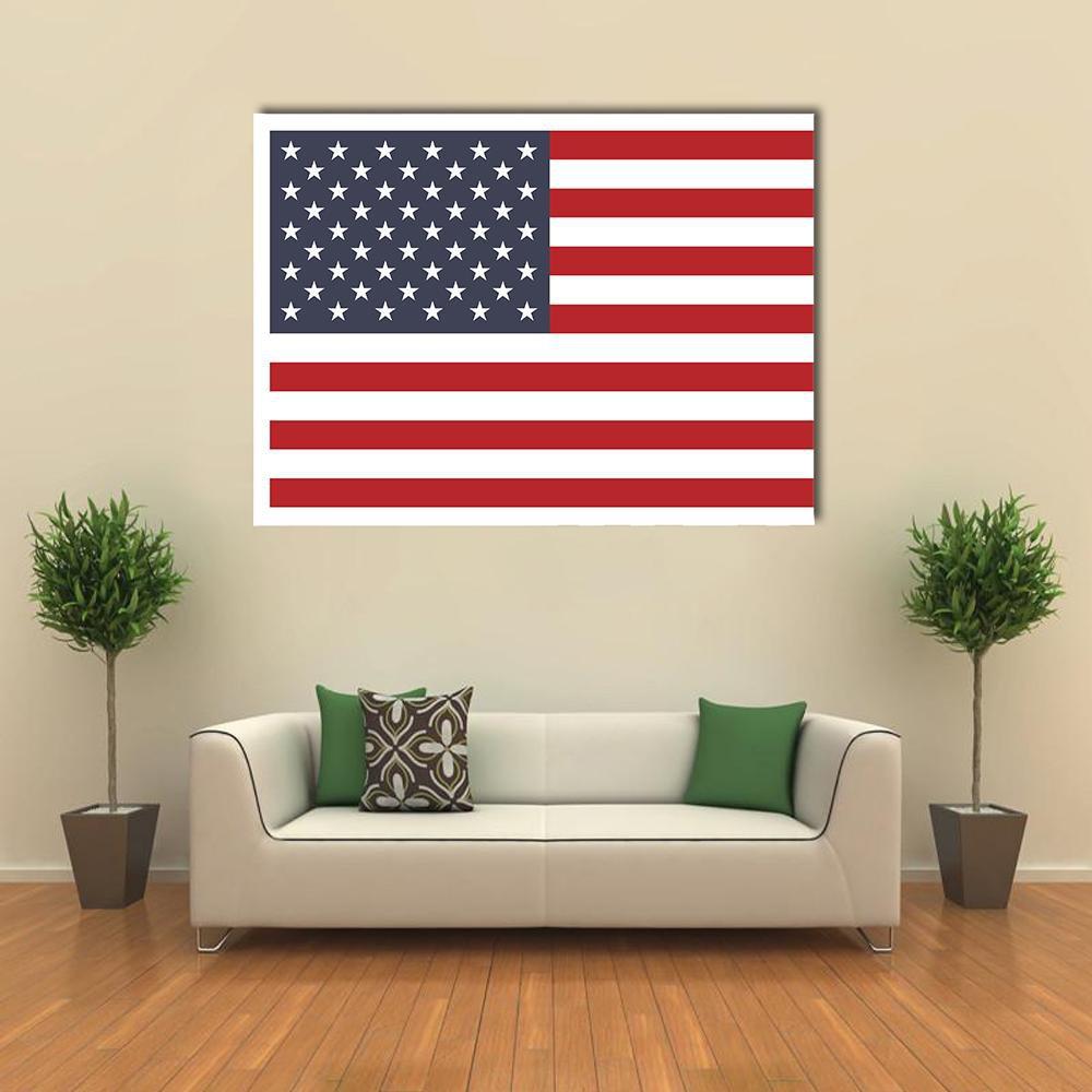 American Flag Canvas Wall Art-1 Piece-Gallery Wrap-48" x 32"-Tiaracle
