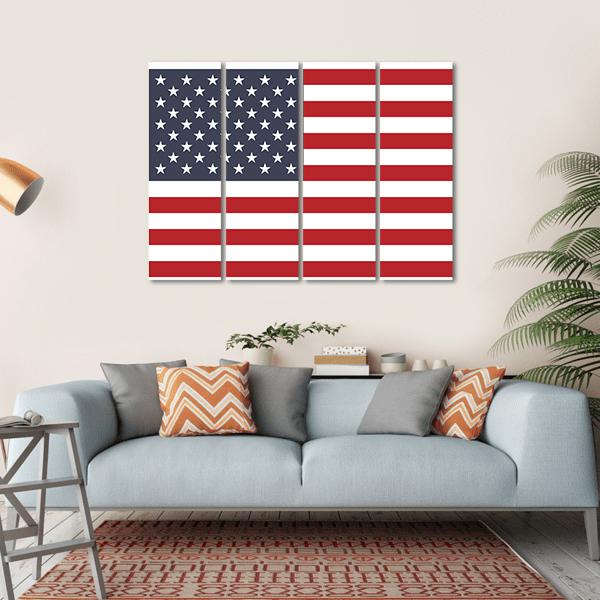 American Flag Canvas Wall Art-4 Horizontal-Gallery Wrap-34" x 24"-Tiaracle