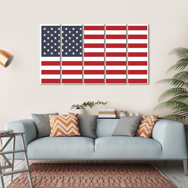 American Flag Canvas Wall Art-5 Horizontal-Gallery Wrap-22" x 12"-Tiaracle