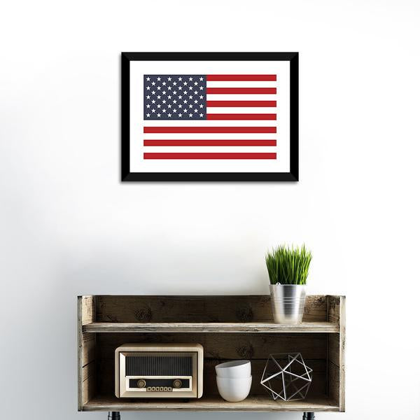 American Flag Panoramic Canvas Wall Art-1 Piece-36" x 12"-Tiaracle
