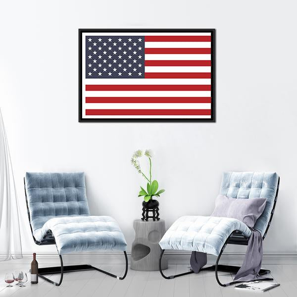 American Flag Panoramic Canvas Wall Art-1 Piece-36" x 12"-Tiaracle