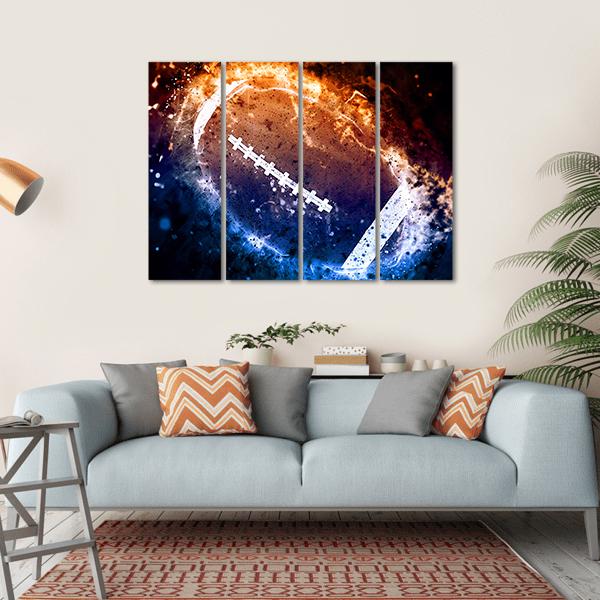 American Football Canvas Wall Art-4 Horizontal-Gallery Wrap-34&quot; x 24&quot;-Tiaracle