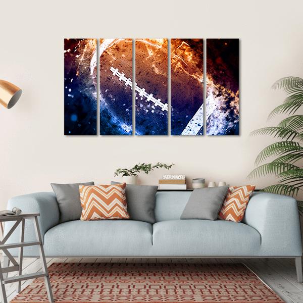 American Football Canvas Wall Art-5 Horizontal-Gallery Wrap-22&quot; x 12&quot;-Tiaracle