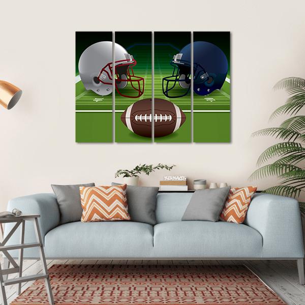 American Football Helmets Canvas Wall Art-4 Horizontal-Gallery Wrap-34&quot; x 24&quot;-Tiaracle