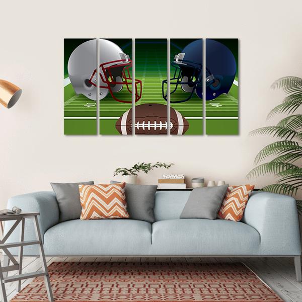 American Football Helmets Canvas Wall Art-5 Horizontal-Gallery Wrap-22&quot; x 12&quot;-Tiaracle