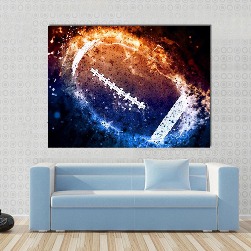 American Football Canvas Wall Art-1 Piece-Gallery Wrap-48" x 32"-Tiaracle