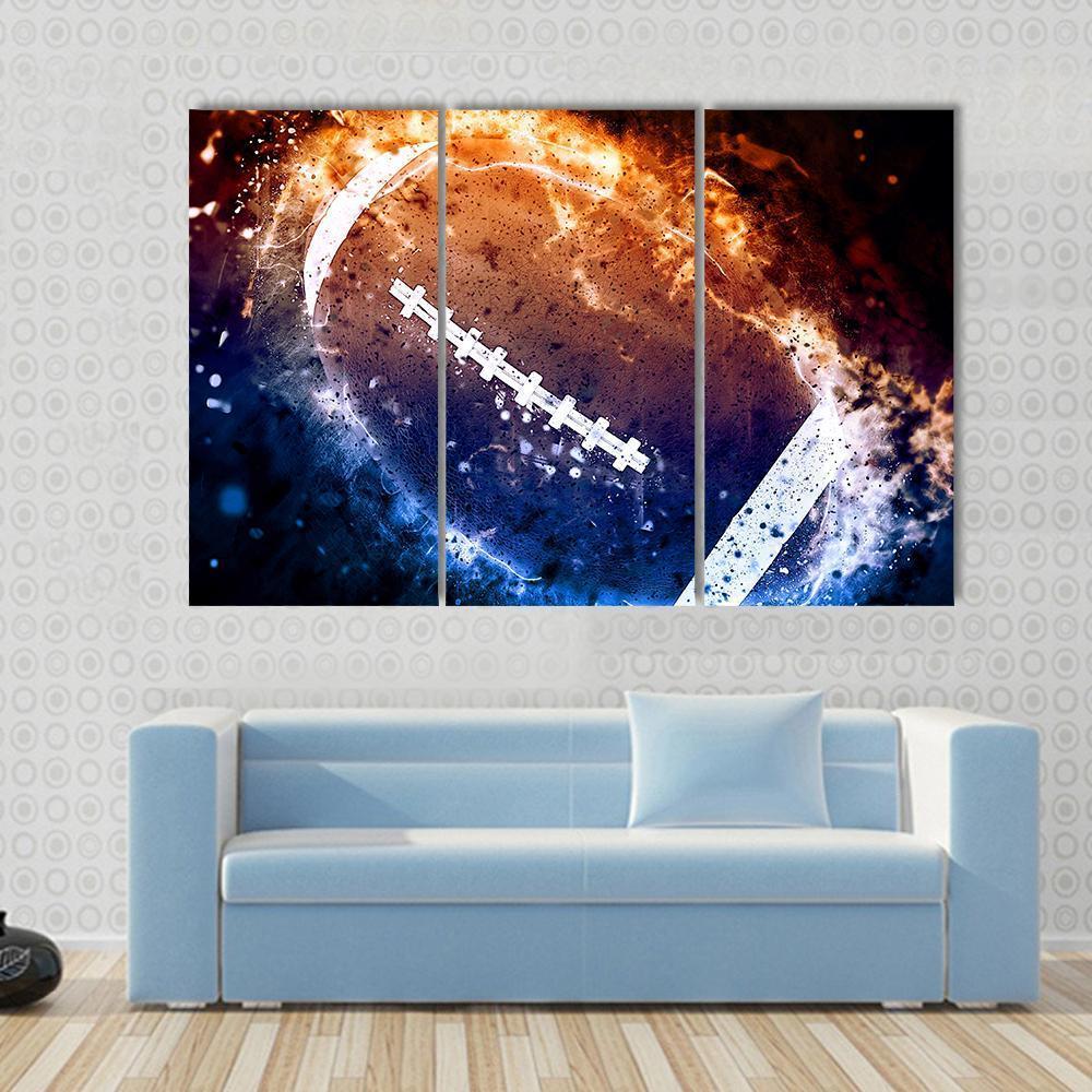 American Football Canvas Wall Art-3 Horizontal-Gallery Wrap-37&quot; x 24&quot;-Tiaracle