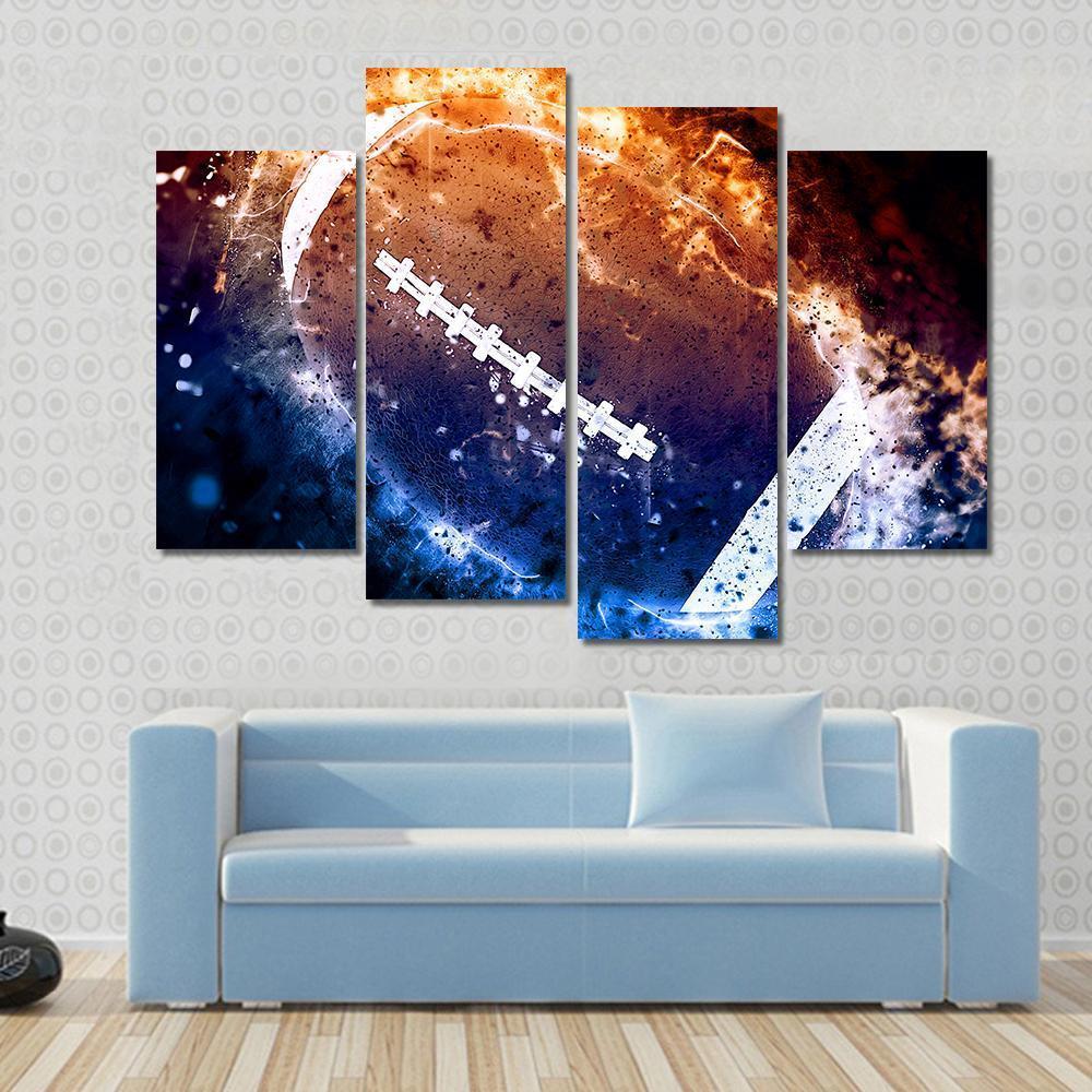 American Football Canvas Wall Art-4 Pop-Gallery Wrap-50&quot; x 32&quot;-Tiaracle